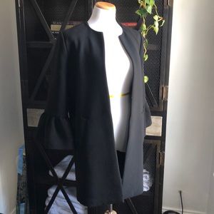 Black blazer jacket with bell arms